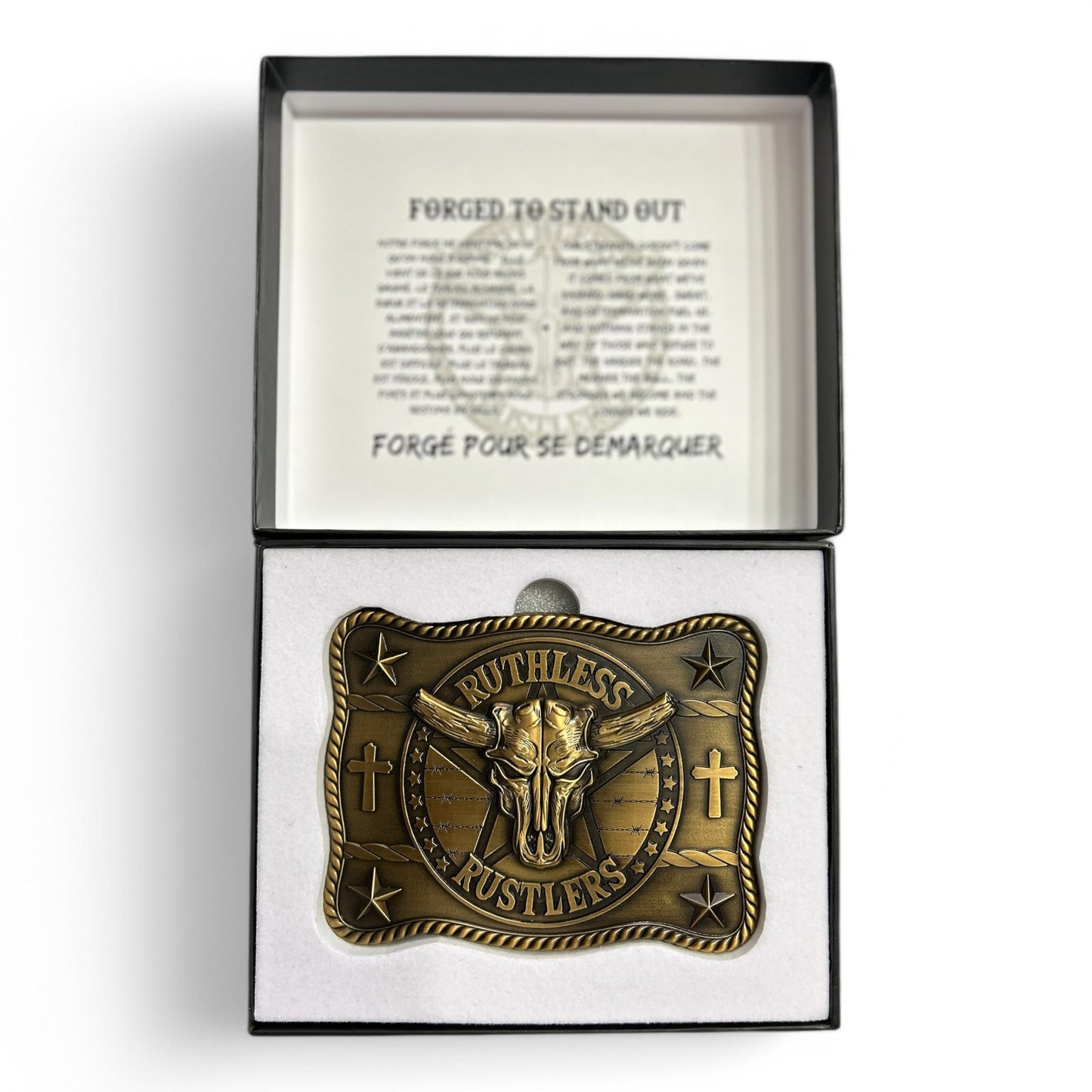 Ruthless Rustlers Marshal Belt Buckle | Antique Gold