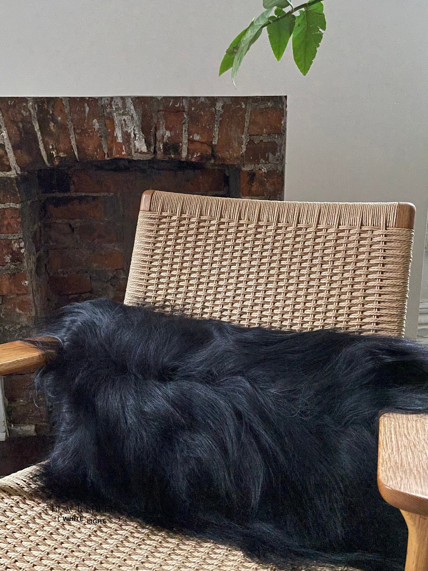 Rectangular Black Icelandic Sheepskin Pillow Cover