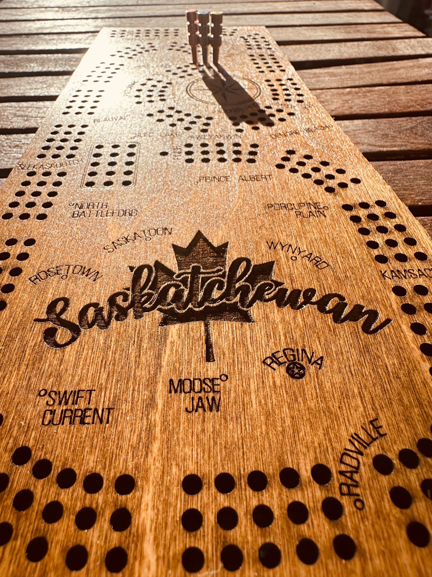 Saskatchewan Shaped Cribbage Board