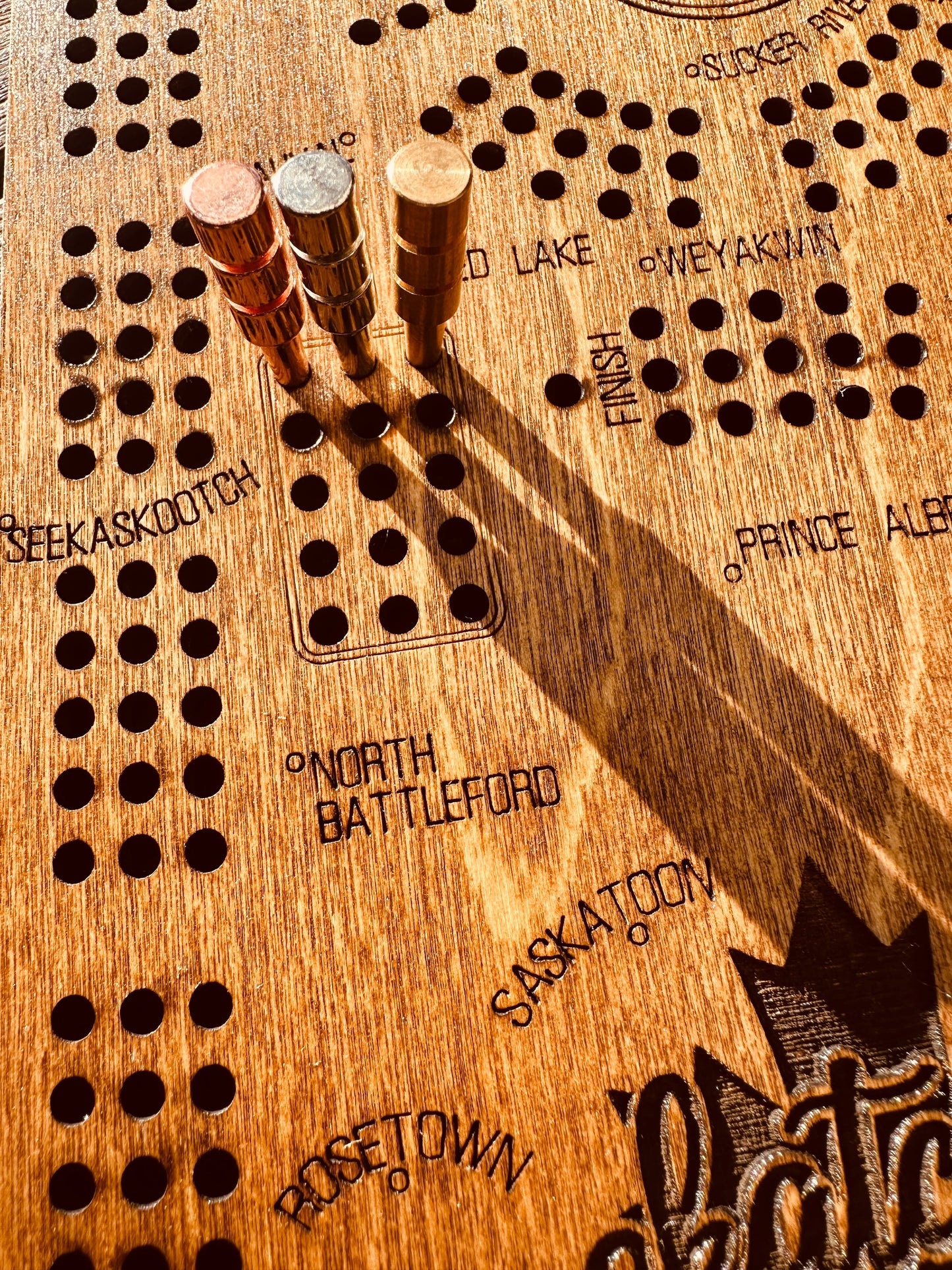 Saskatchewan Shaped Cribbage Board