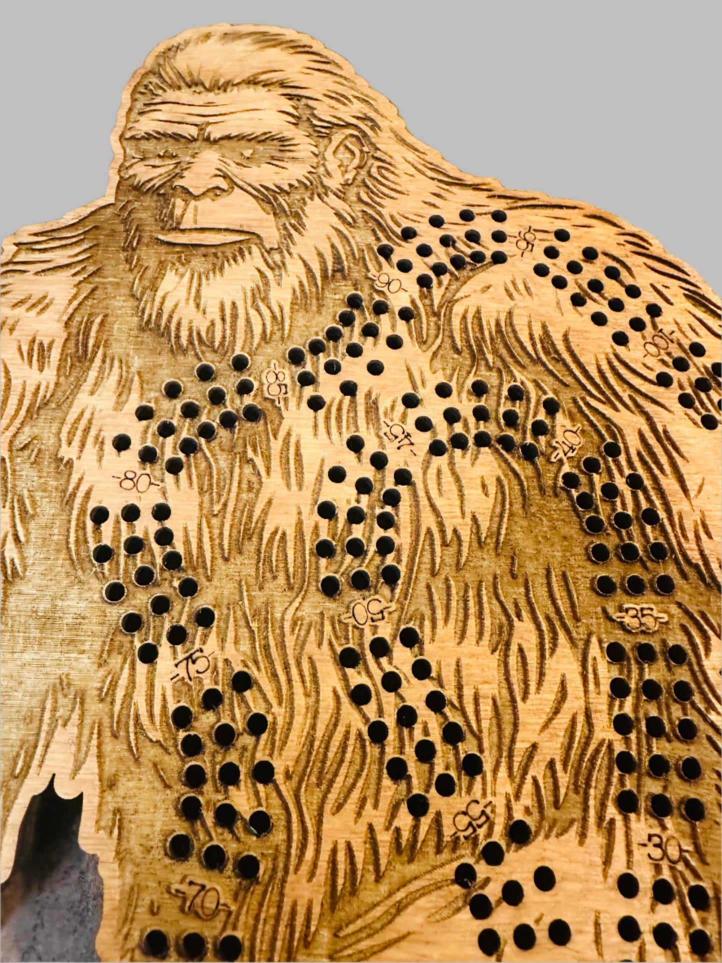 Sasquatch 3 player Cribbage Board,Approximately 12 in. tall