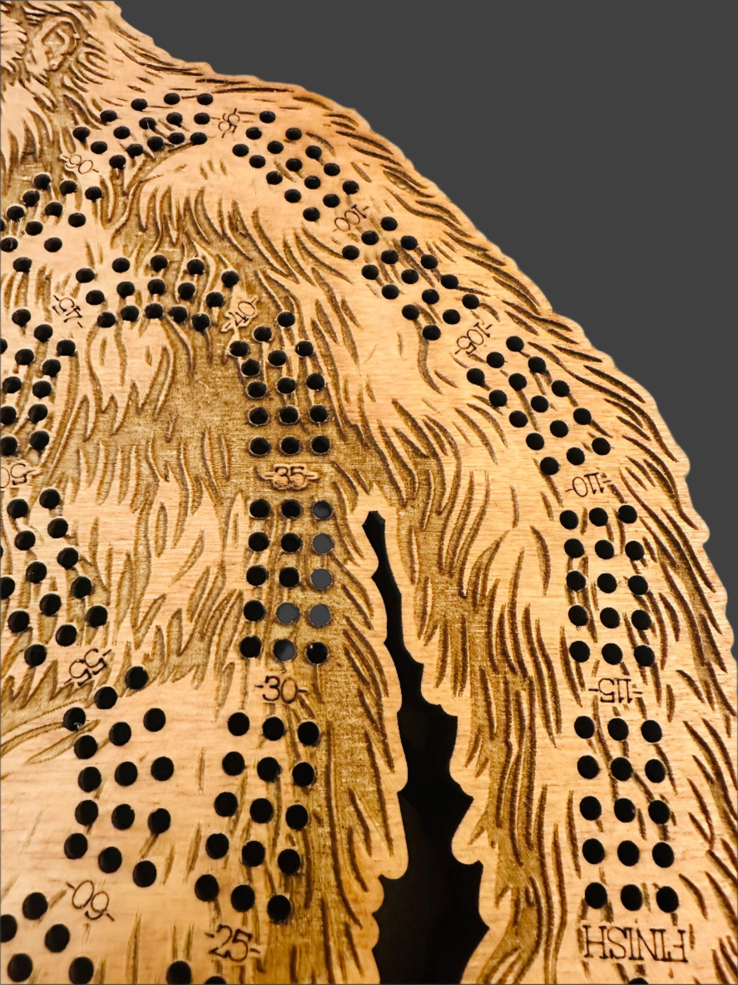 Sasquatch 3 player Cribbage Board,Approximately 12 in. tall