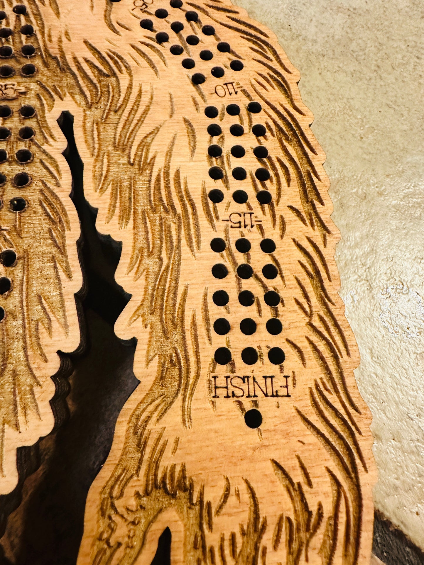 Sasquatch 3 player Cribbage Board,Approximately 12 in. tall