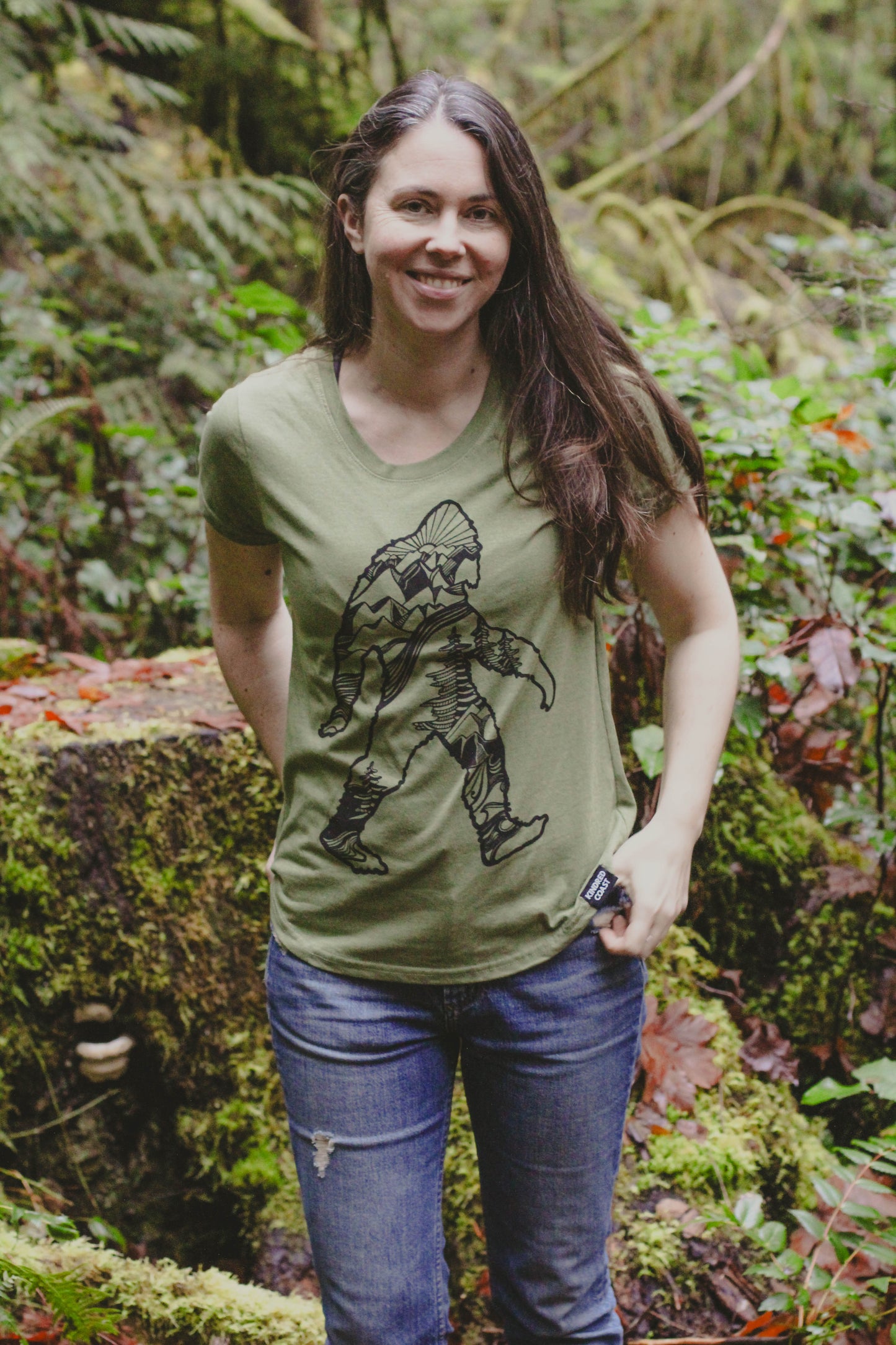SASQUATCH- Women's Eco Tee - Army