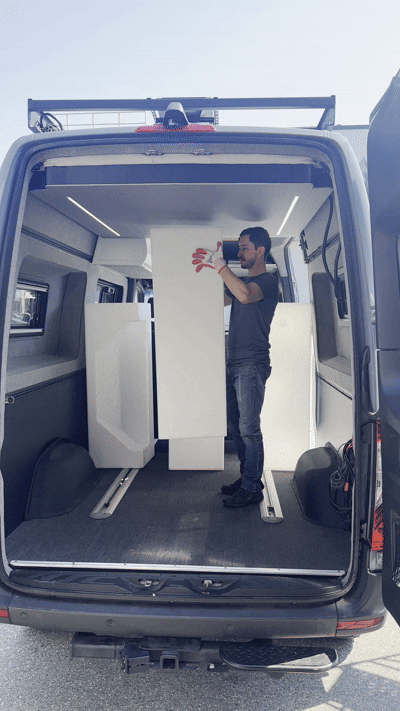 RoamLabX Camper Van Expandable Elevator Bed