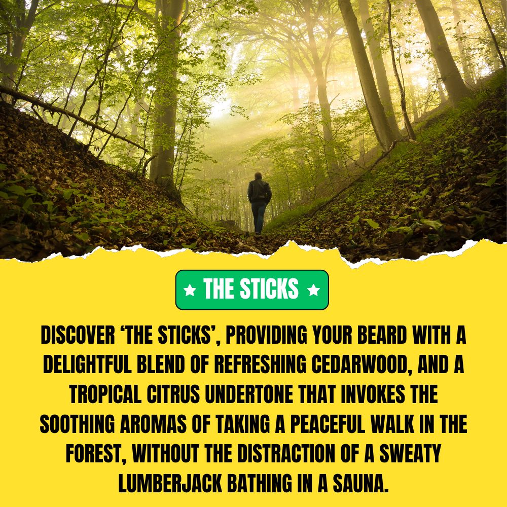 The Sticks Beard Oil (30ml) – Cedarwood & Tropical Citrus | Premium Conditioning Beard Oil