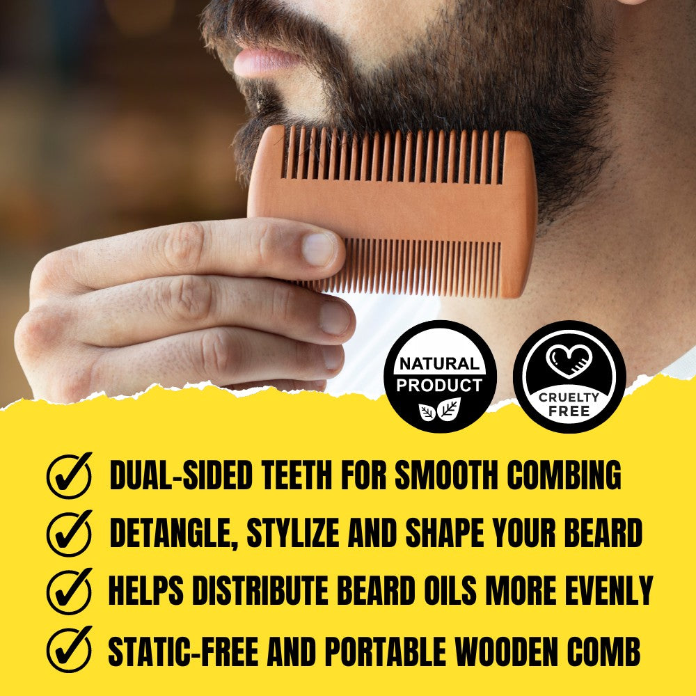SoulSplitter Dual-Sided Beard Comb – Premium Grooming Comb for Detangling & Styling