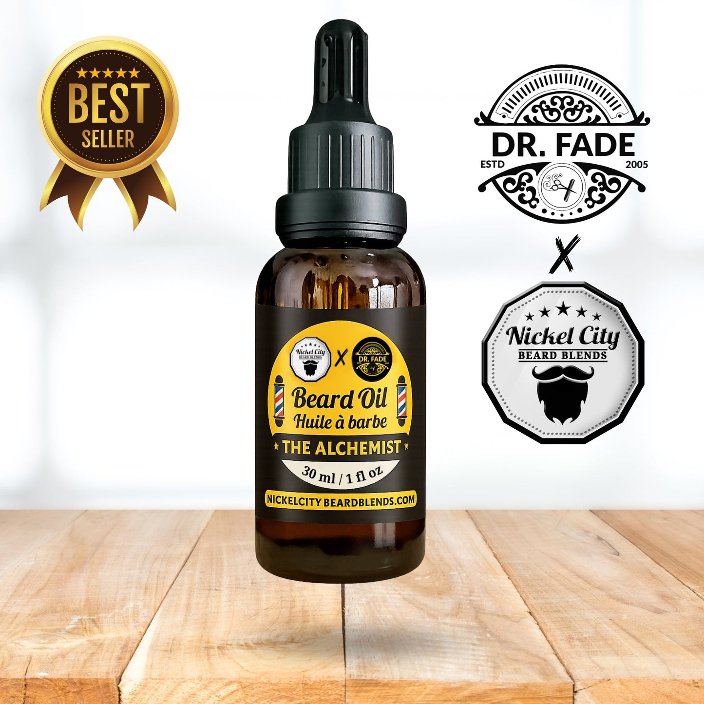 The Alchemist Beard Oil (30ml) – Bay Rum, Sandalwood & Patchouli | Classic Barbershop Scent | Premium Conditioning Beard Oil | Toronto's Celebrity Barber Dr. Fade Collaboration