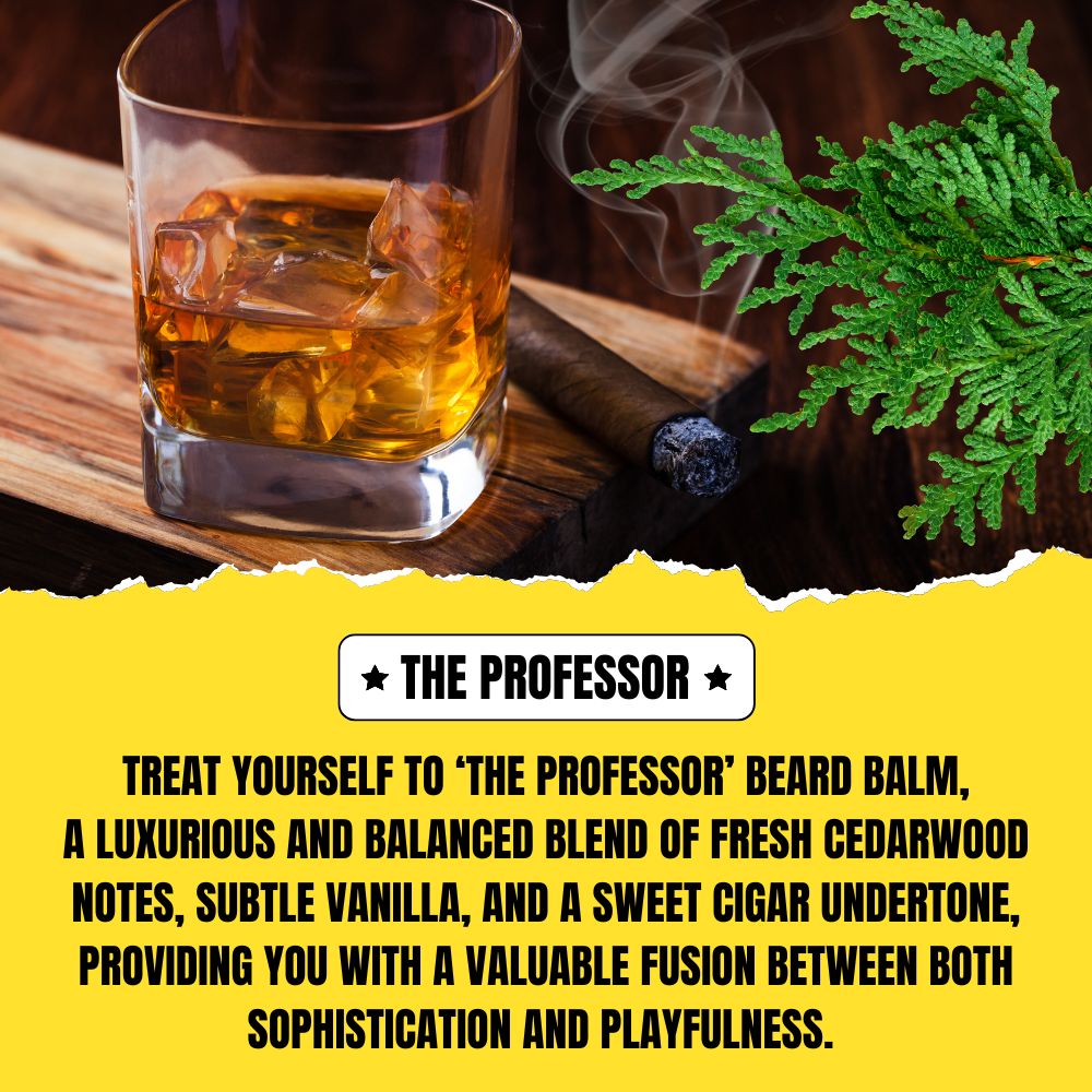 The Professor Beard Balm (56g) – Cedarwood, Vanilla & Sweet Cigar | Strong Hold & Conditioning Balm | Dr. Chris Schneider Collaboration