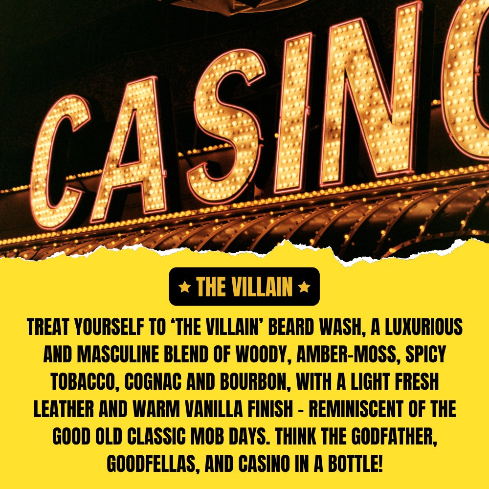 The Villain Beard Wash (150ml) – Spiced Tobacco, Fresh Leather, Cognac & Bourbon with Creamy Vanilla | Refreshing Beard Shampoo & Cleanser