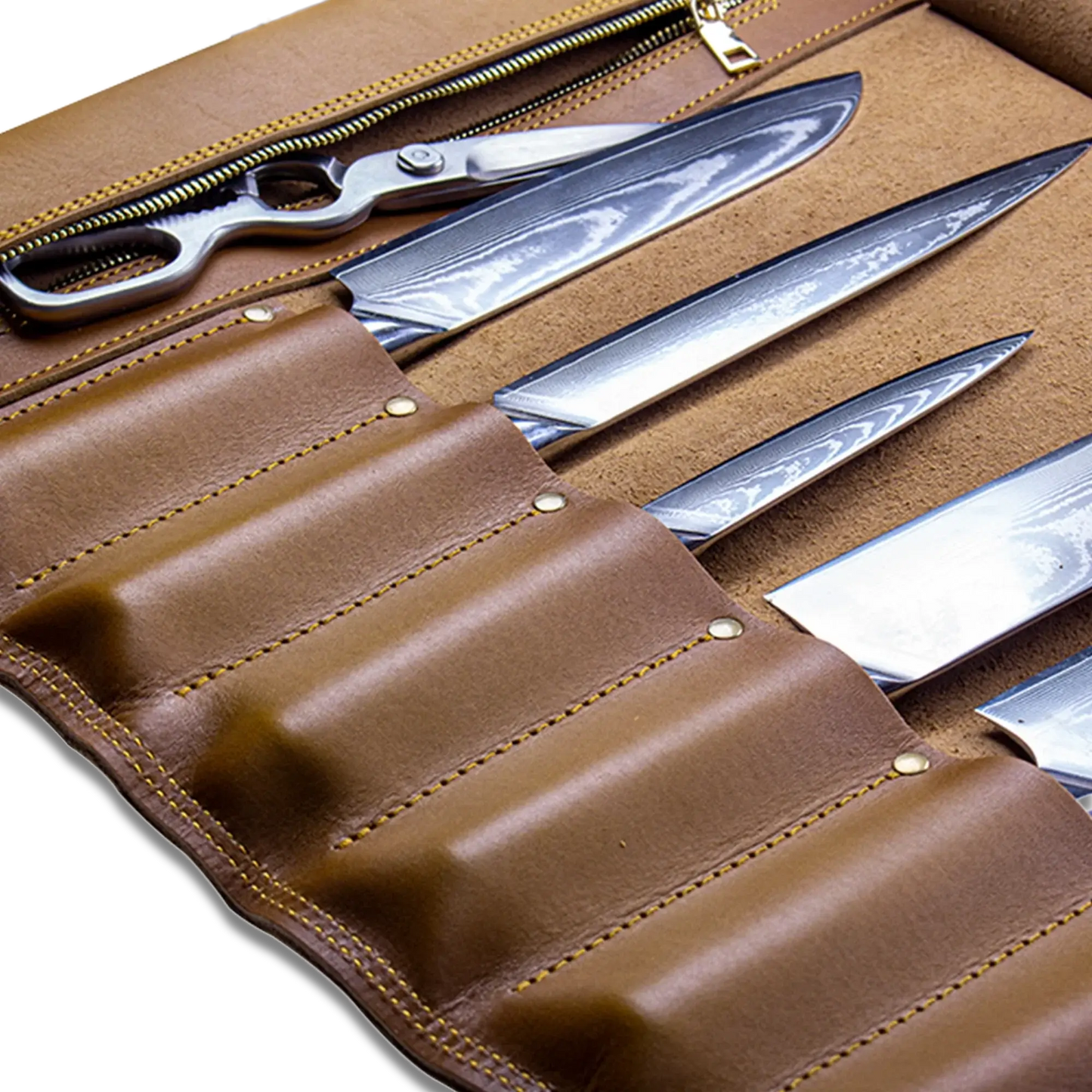 Ginza Steel Vagabond Knife Roll – Full Grain Leather Chef’s Bag
