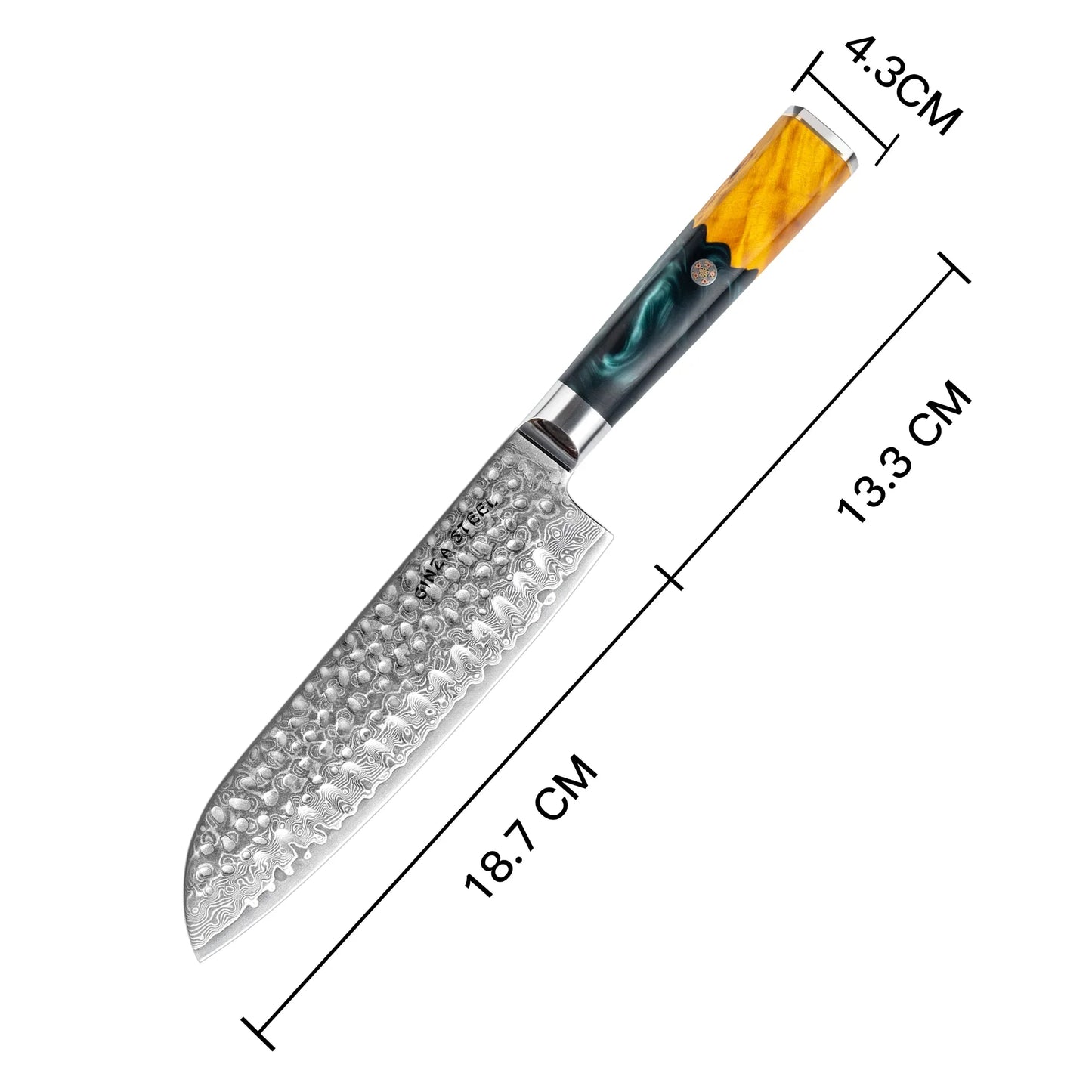 Kaze Katana 7″ Santoku Knife | Damascus Steel by Ginza Steel