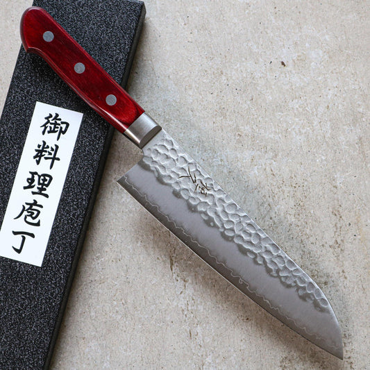 Tsunehisa Tsuchime Santoku 180 mm (Red Handle)