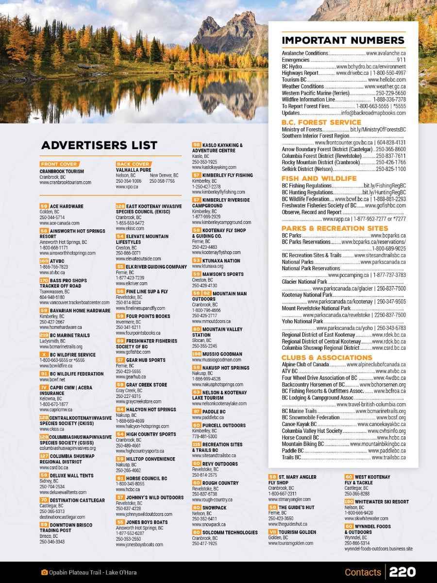 Kootenay Rockies BC Backroad Mapbook