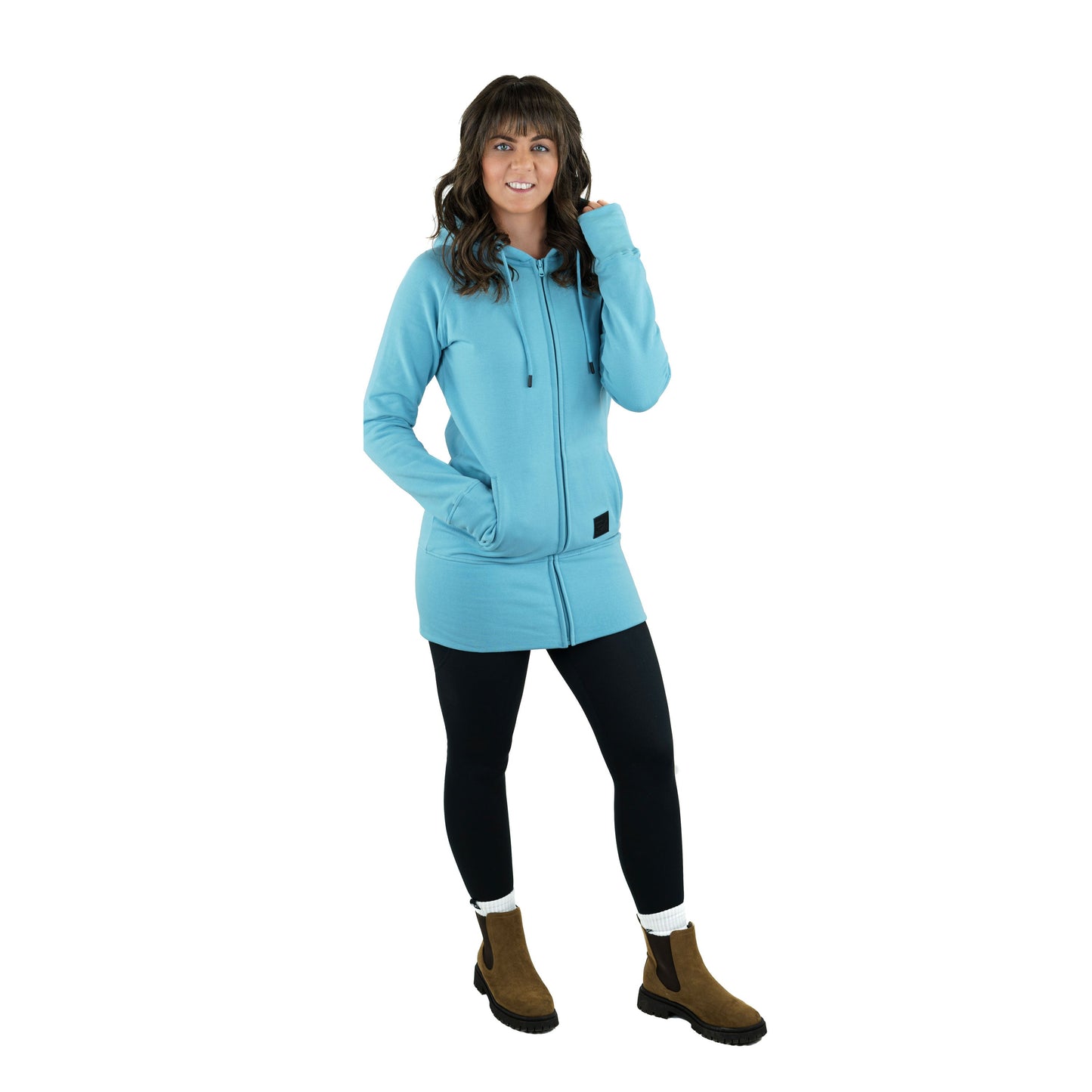 Kora Long Zipup Hoodie Sky Blue