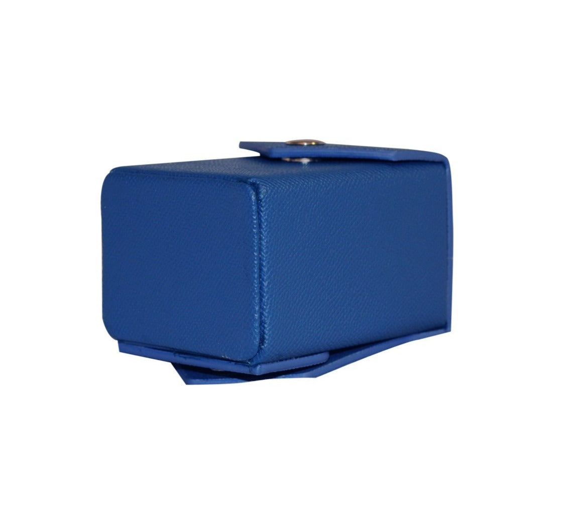Blue - Hard Shell - Textured Leather - Deck Box - With Belt Loop