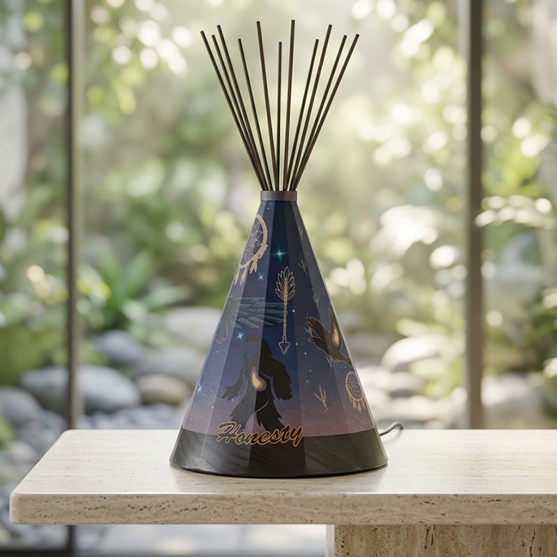 17.7" Raven & Sasquatch Parchment Teepee Lamp (LP-10055/LP-10047)