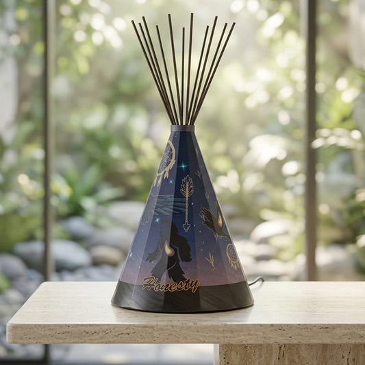 17.7" Raven & Sasquatch Parchment Teepee Lamp (LP-10055/LP-10047)