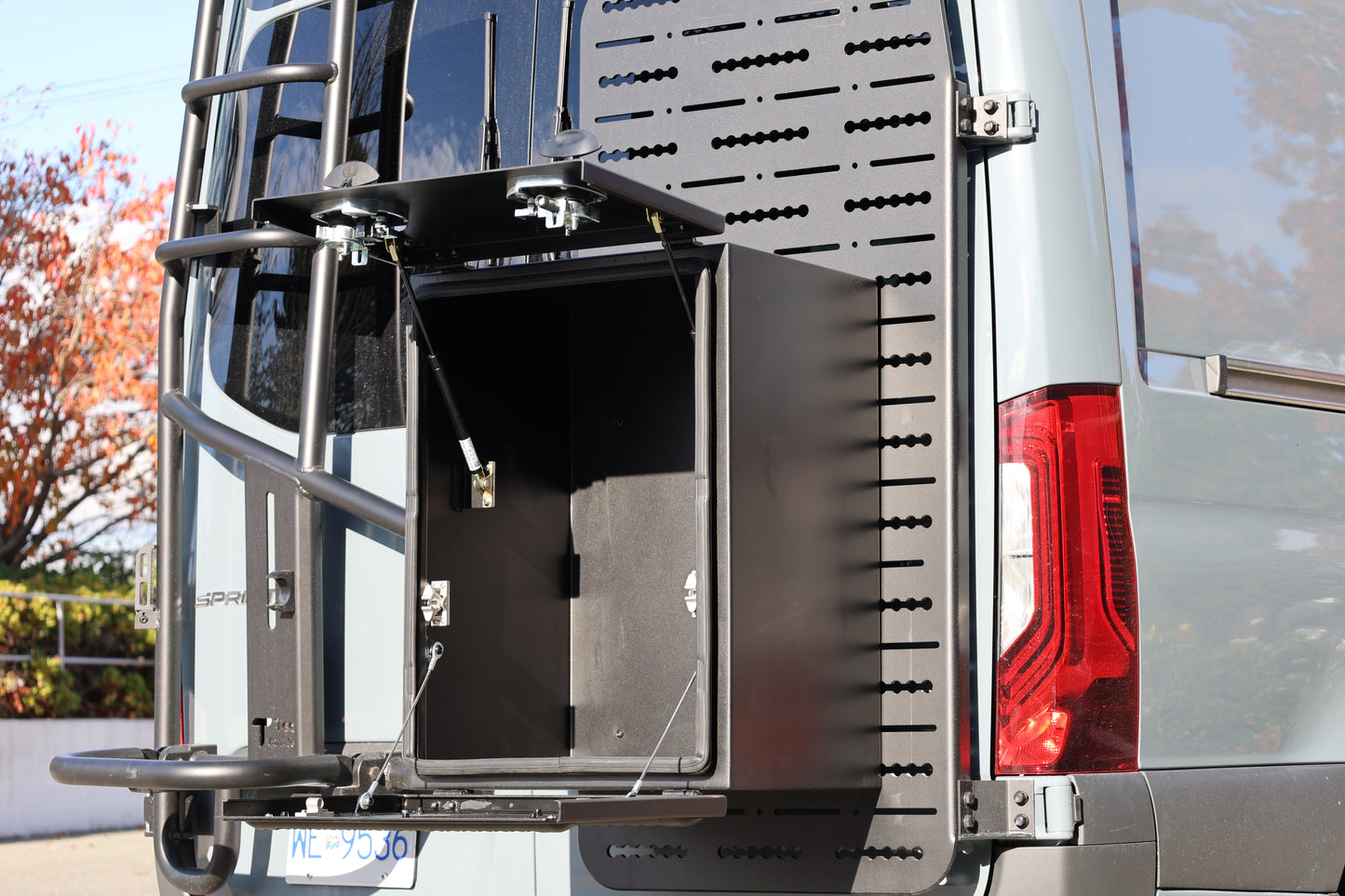 Camper Van Rear Door Aluminum Storage Box | Split Door
