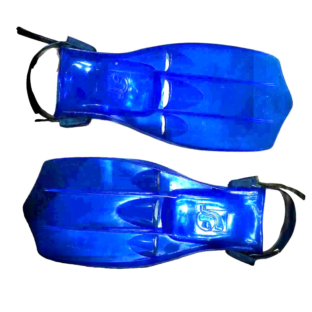 Leader Unisex Snorkelling Fins Blue - Fits shoe sizes 8-11 US