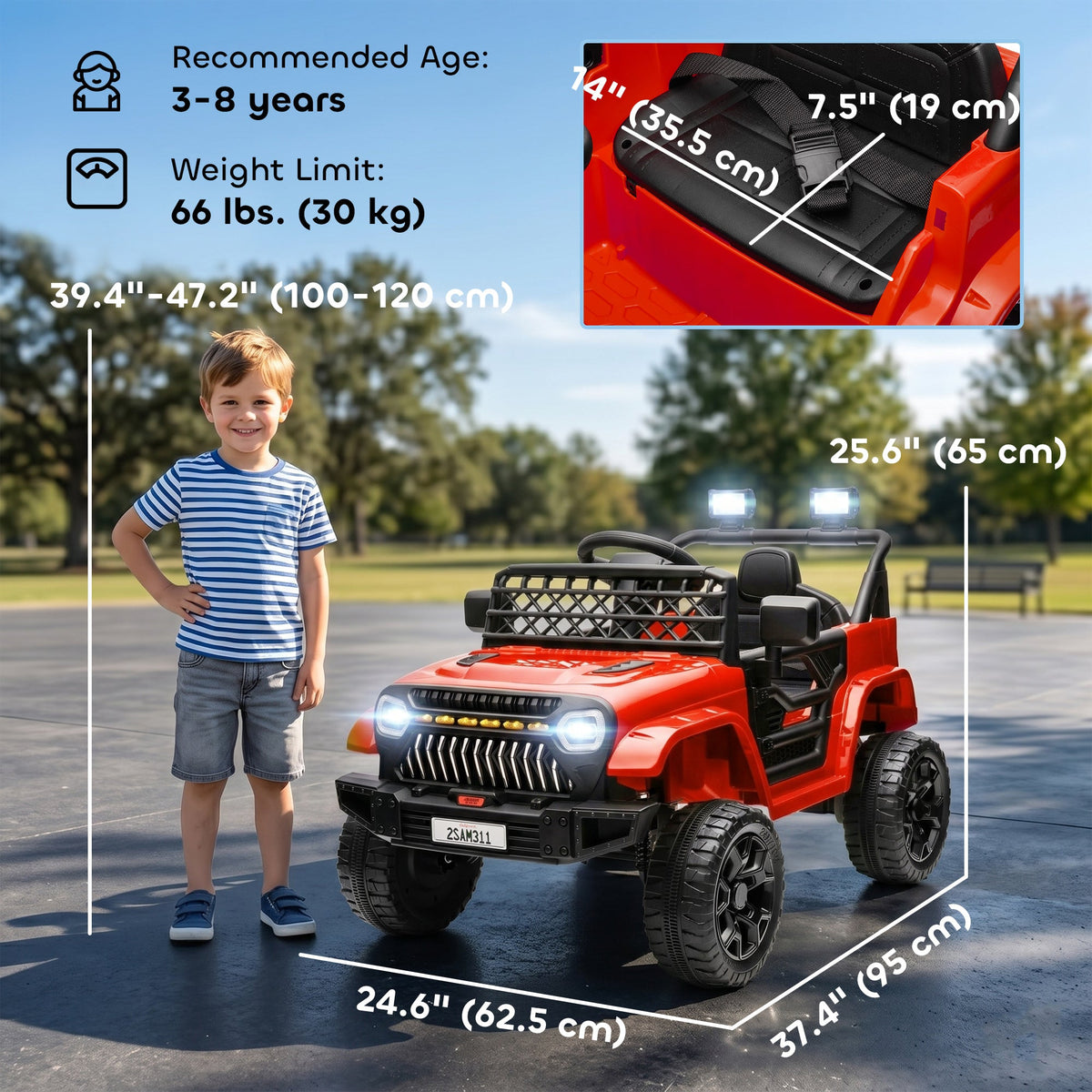 12V Ride on Truck, Electric Car for Kids with Remote Control, Suspension, 3 Speeds, USB Music Headlights, Black