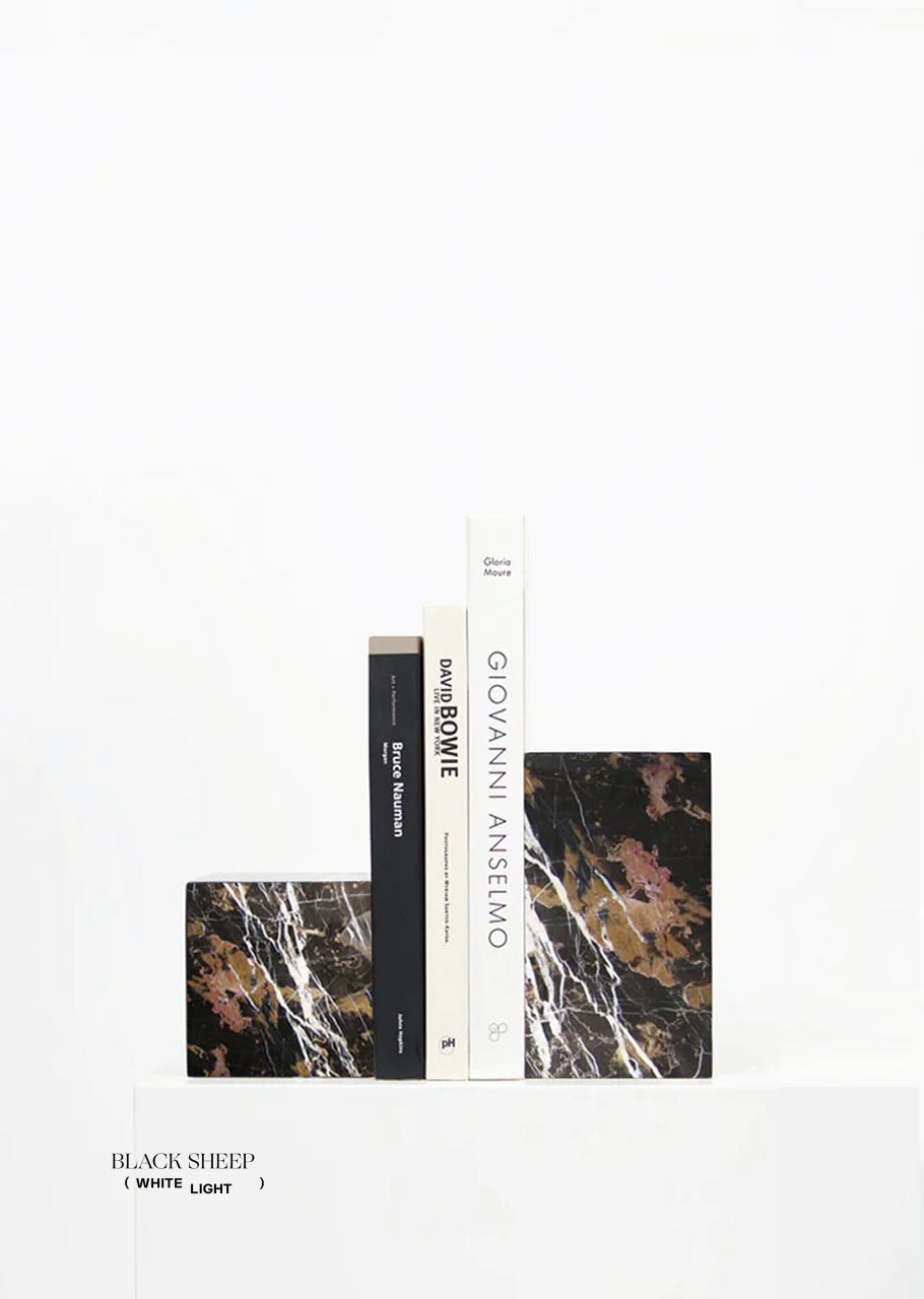 Golden Black Marble Asymmetric Book Ends