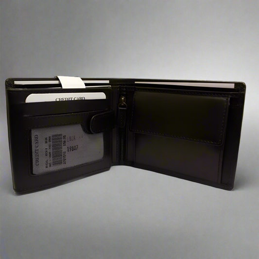 MET Men’s Bi-Fold Flip Coin Wallet