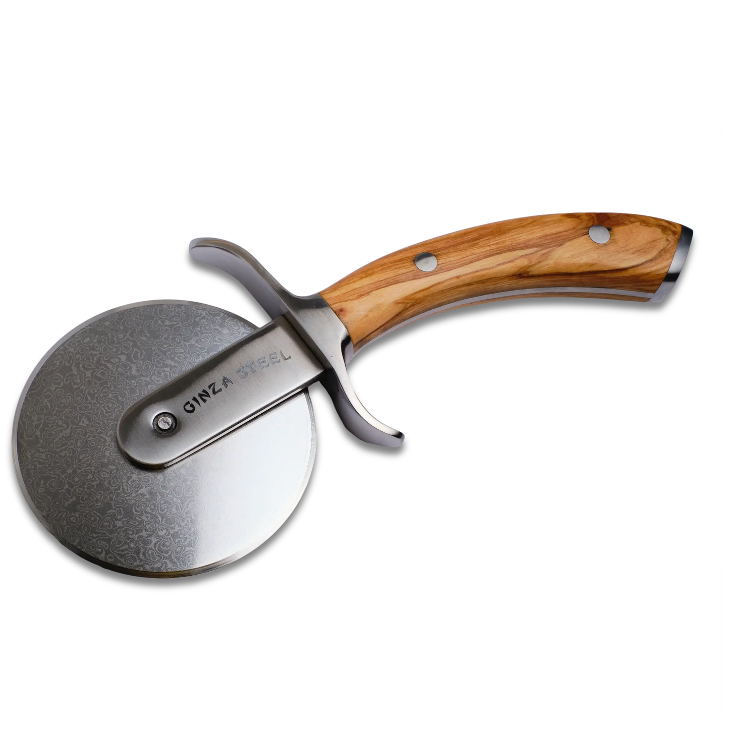 Ginza Steel MIA Pizza Slicer – Stainless Blade with Olive Wood Handle