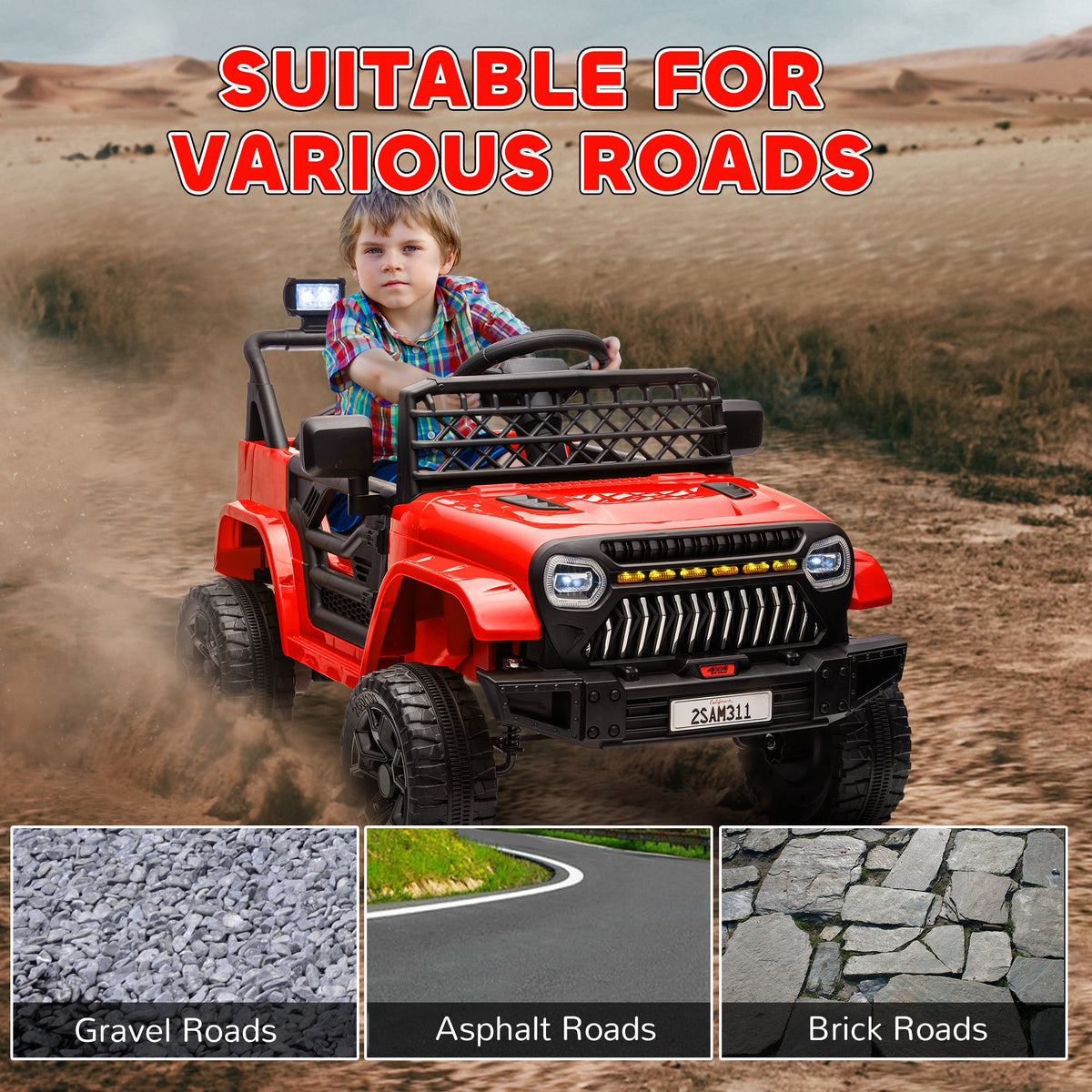 12V Ride on Truck, Electric Car for Kids with Remote Control, Suspension, 3 Speeds, USB Music Headlights, Black