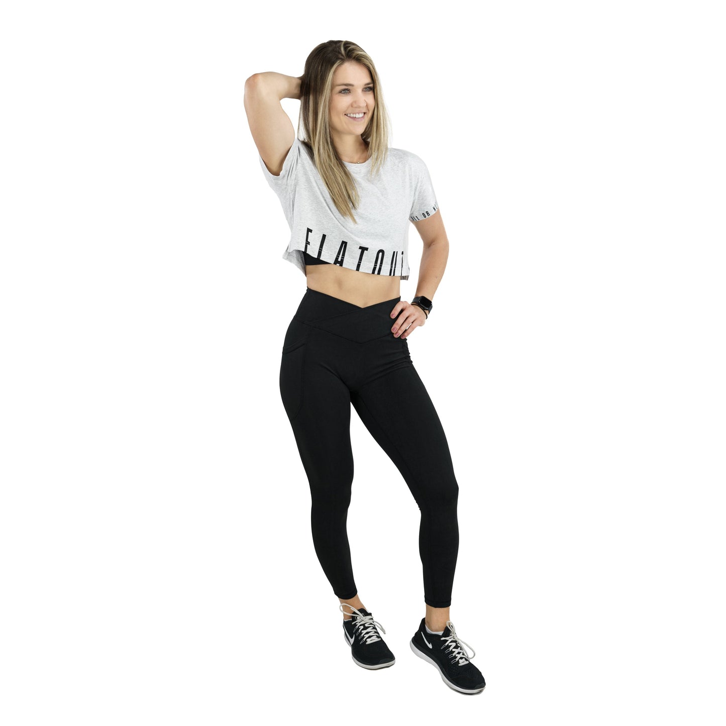Madi Crop Tee Heather Grey