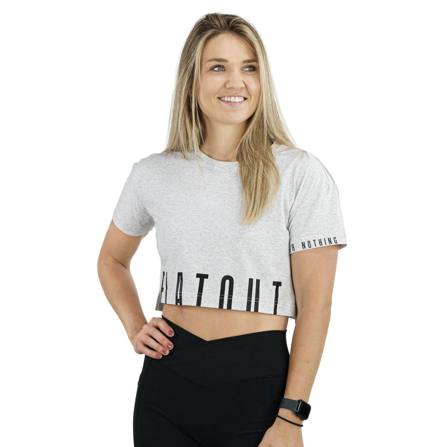 Madi Crop Tee Heather Grey