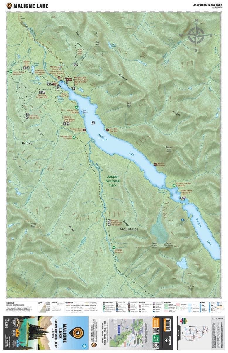 Maligne Lake (Jasper National Park, Alberta) - Destination Map