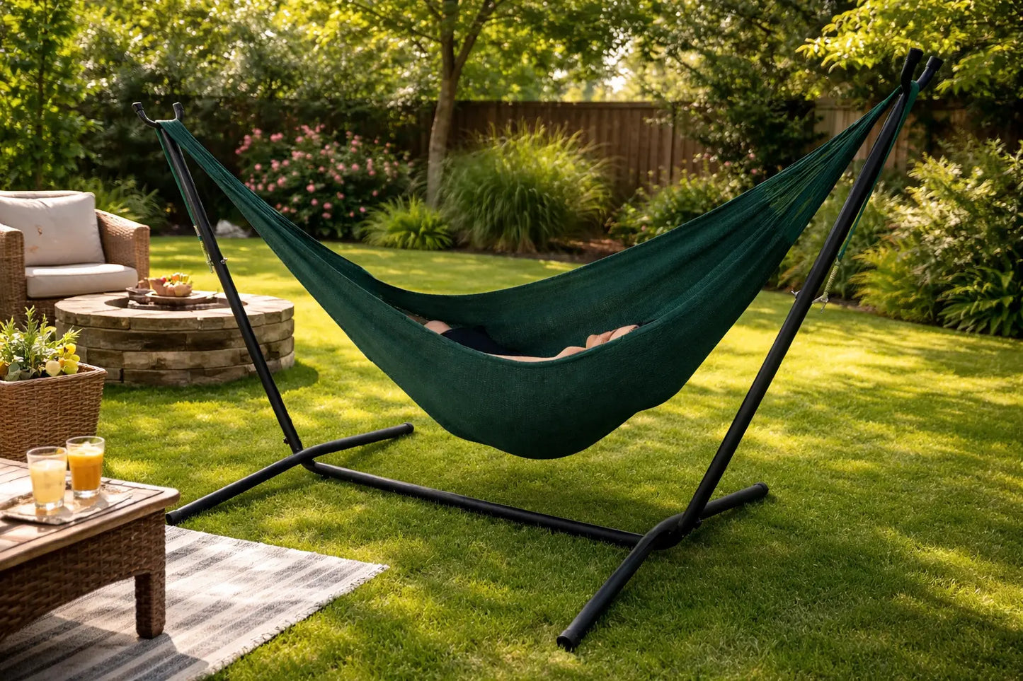Double Mayan Hammock with Universal Stand