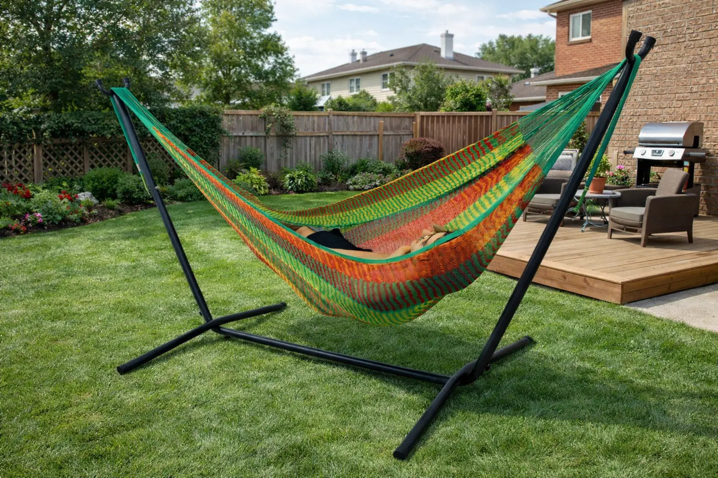 Double Mayan Hammock with Universal Stand