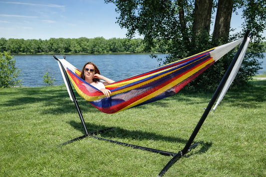 Double Mayan Hammock with Universal Stand