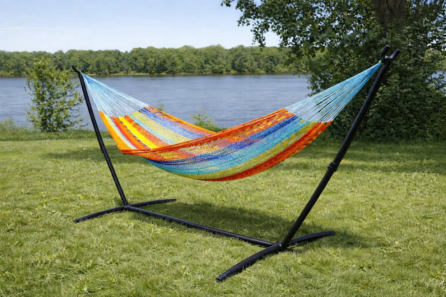 XL Thick Cord Mayan Hammock with Universal Stand
