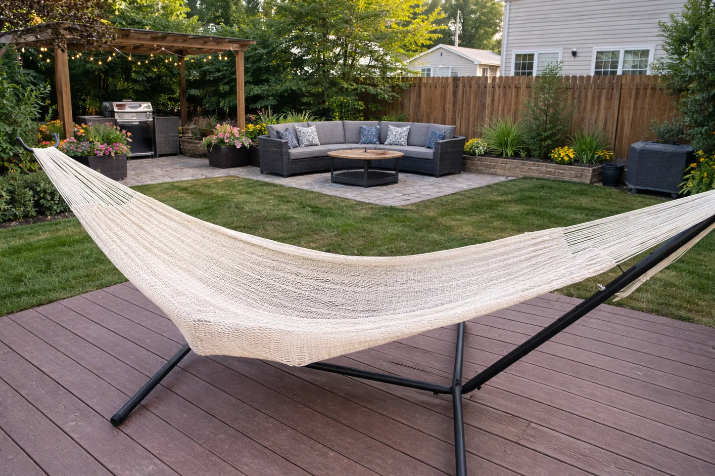 XL Thick Cord Mayan Hammock with Universal Stand