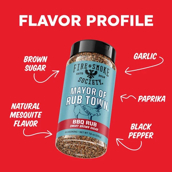 Fire & Smoke Society Mayor of Rub Town BBQ Rub – 7.6 oz