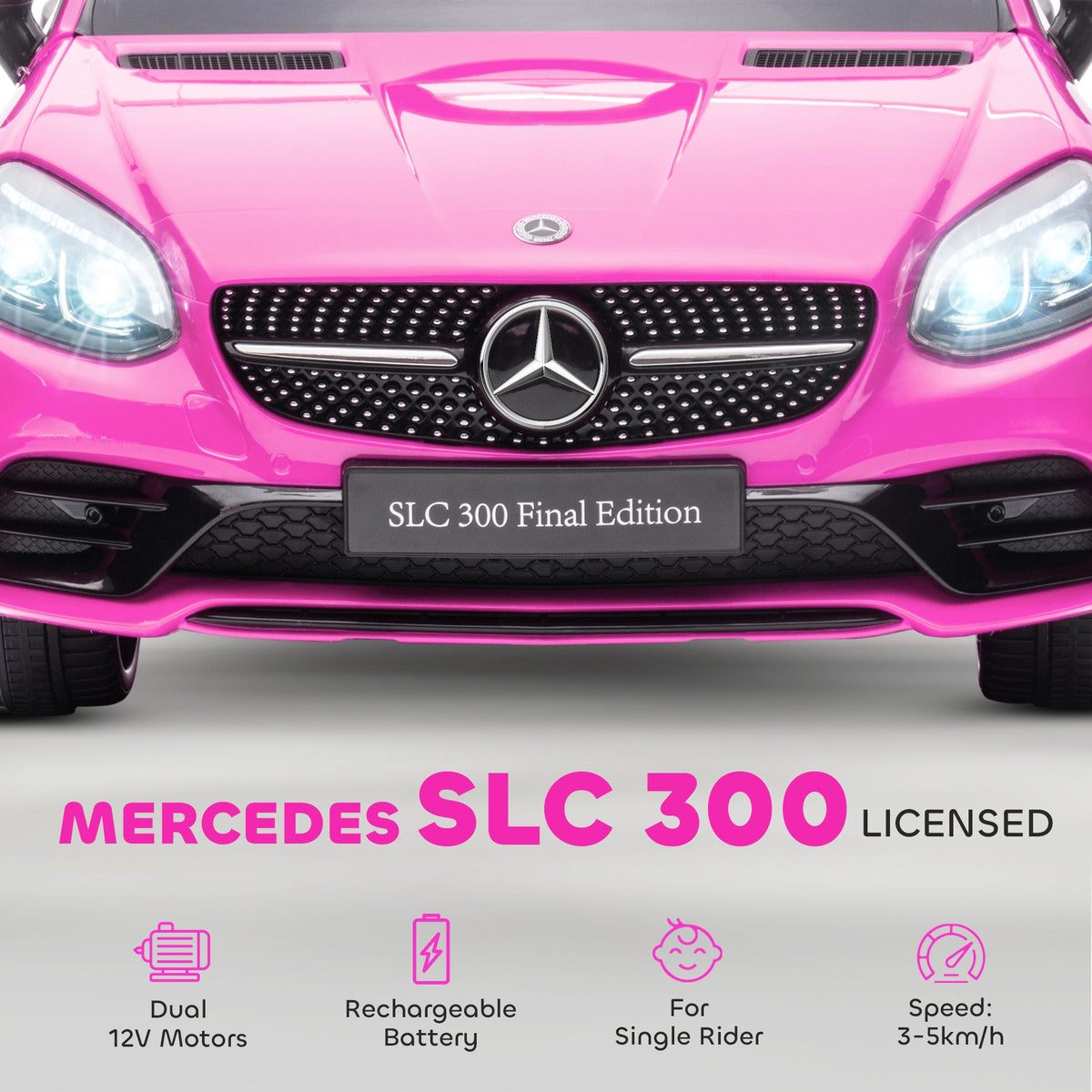 12V Ride On Car with Parent Remote Control Two Motors Music Lights Suspension Wheels for 3-6 Years Pink