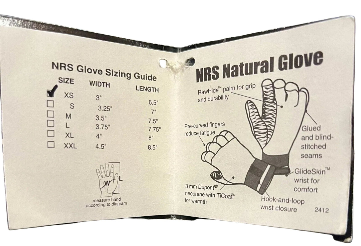 NRS Unisex Titanium Coldwater Neoprene Gloves Size XS