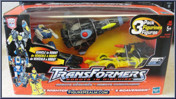 Transformers Robots in Disguise 3 Pack - Nightcruz, Mirage GT, and Scavenger