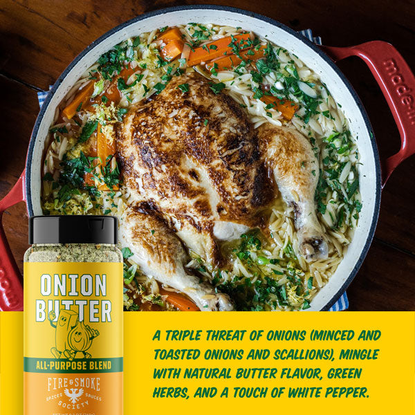 Fire & Smoke Society Onion Butter All Purpose Seasoning Blend, BBQ Rub, 9.2 oz