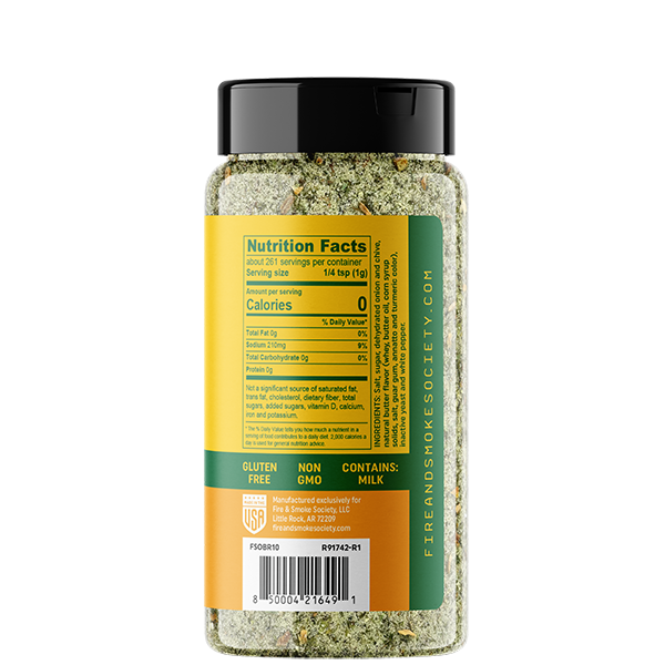 Fire & Smoke Society Onion Butter All Purpose Seasoning Blend, BBQ Rub, 9.2 oz