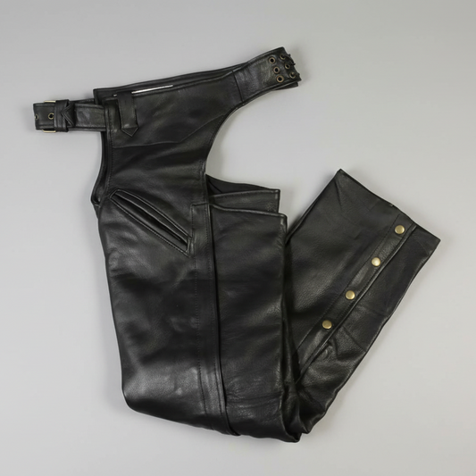 Open Road Men's 2 Pocket Premium Leather Chaps
