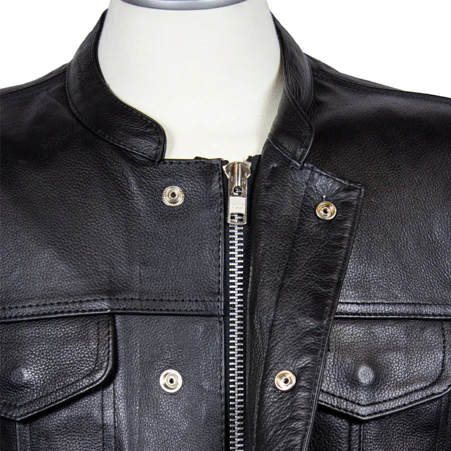 Open Road Men's Flannel Lined Leather Club Vest