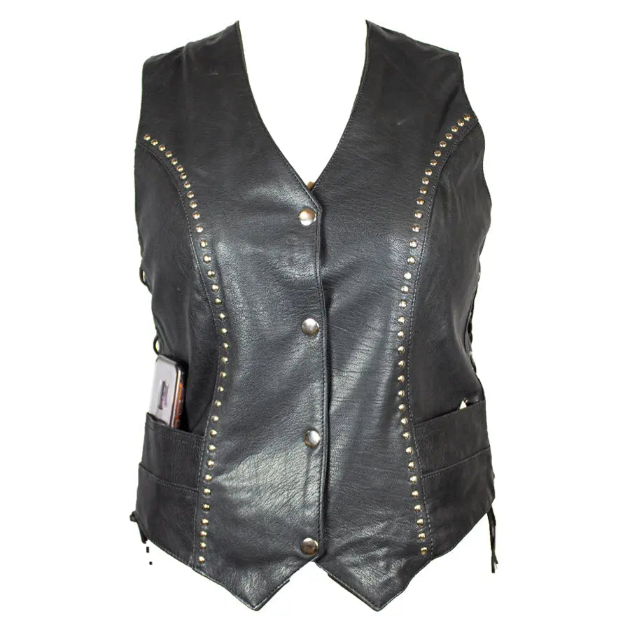 Open Road Women's Stud Accent Leather Vest