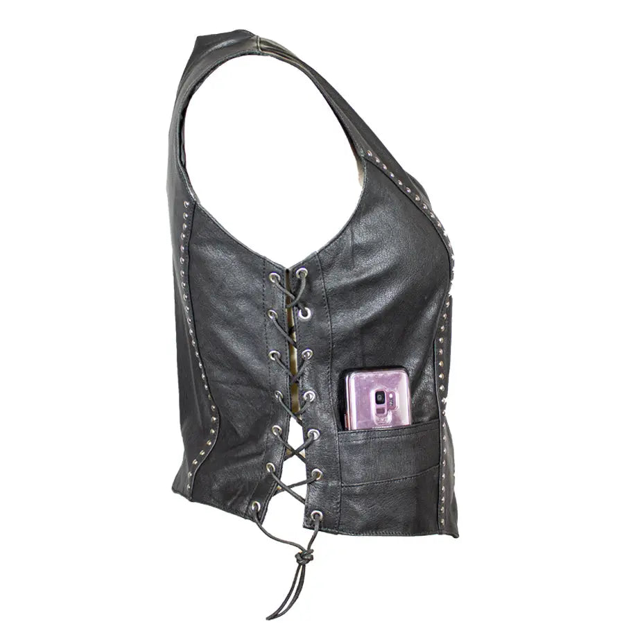 Open Road Women's Stud Accent Leather Vest