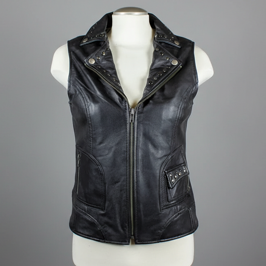 Open Road Women's Studded Leather Vest