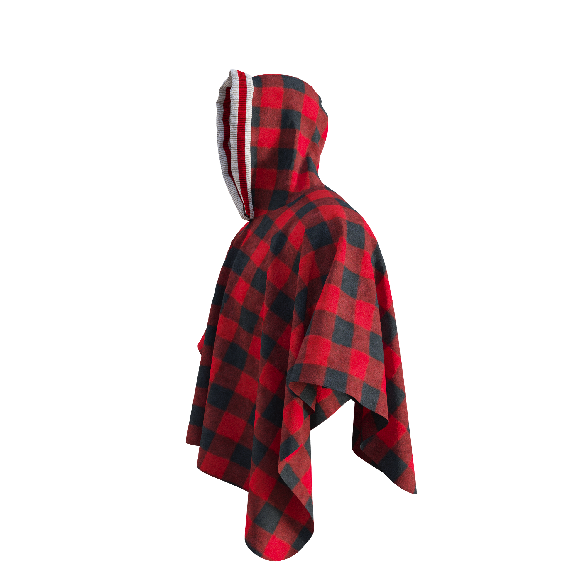 Pook Poncho - Adult Red Polar Fleece w/ Snap Fastners