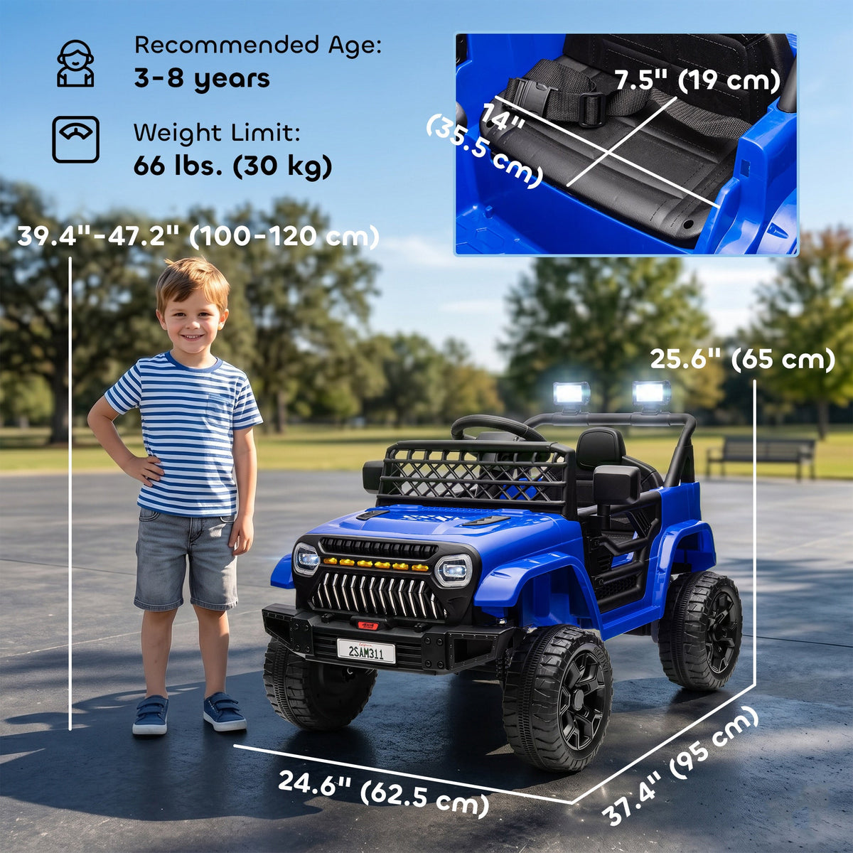 12V Ride on Truck, Electric Car for Kids with Remote Control, Suspension, 3 Speeds, USB Music Headlights, Black